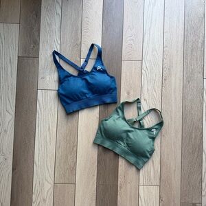 Oner Active Set Women's Blue and Green Sports Bras with Removable Cups